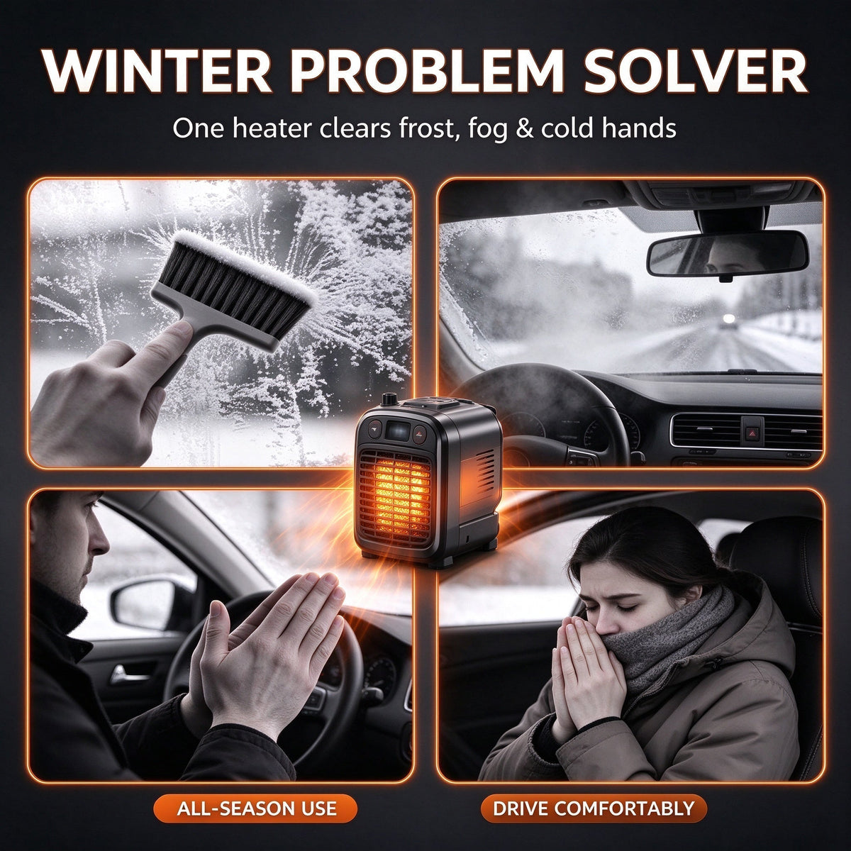 ❄️🚗 JOYTUTUS 12V Portable Car Heater – 50% OFF! Adjustable defogging, easy-install windshield demister – clear windows fast. 💨