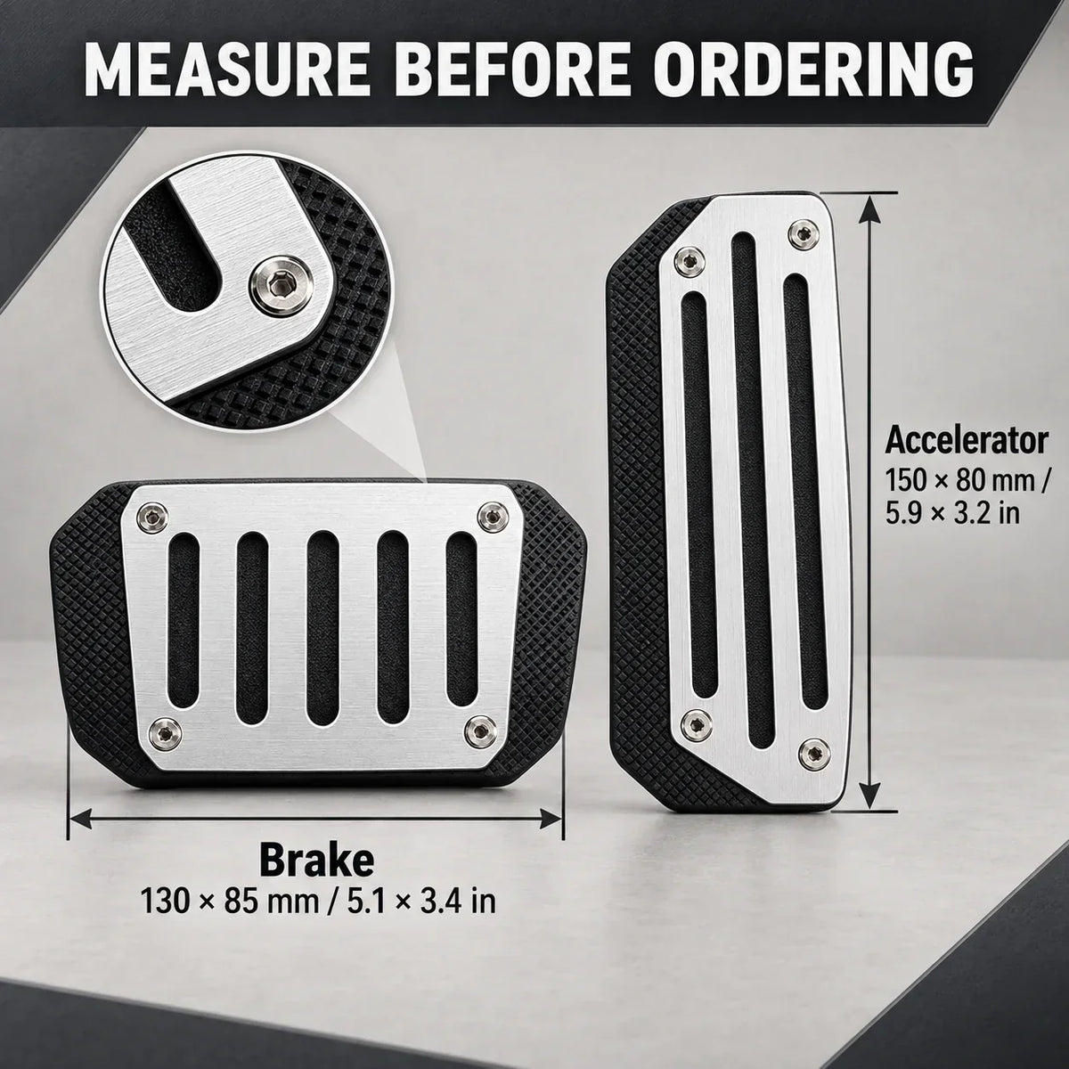2PCS NonSlip Universal Automatic Foot Brake: Gas Cover Pad Pedal Accessories & Reliable Stability