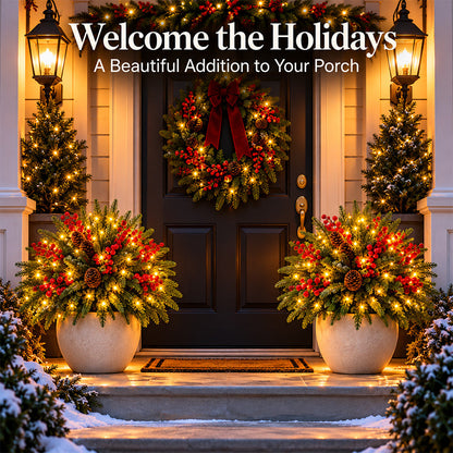 🔥2026 Christmas Sale 50% OFF | Pre-Lit Christmas Evergreen Arrangement