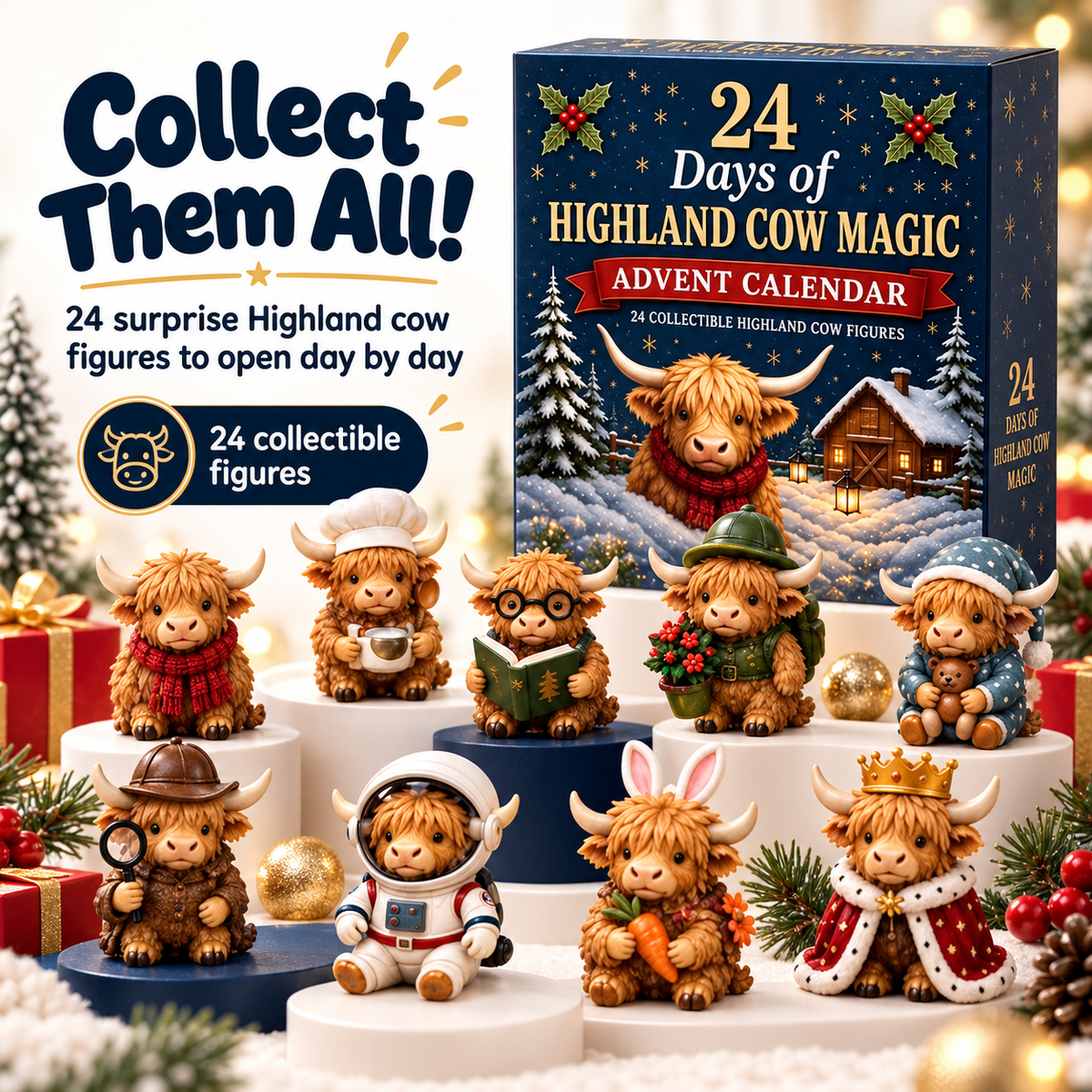 24 Days of Highland Cow Magic Advent Calendar