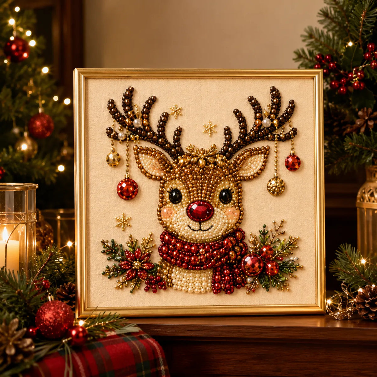 🧘Relaxing & Beginner-Friendly-💎DIY Christmas 3D Pearl Diamond Painting Art Kit With Frame
