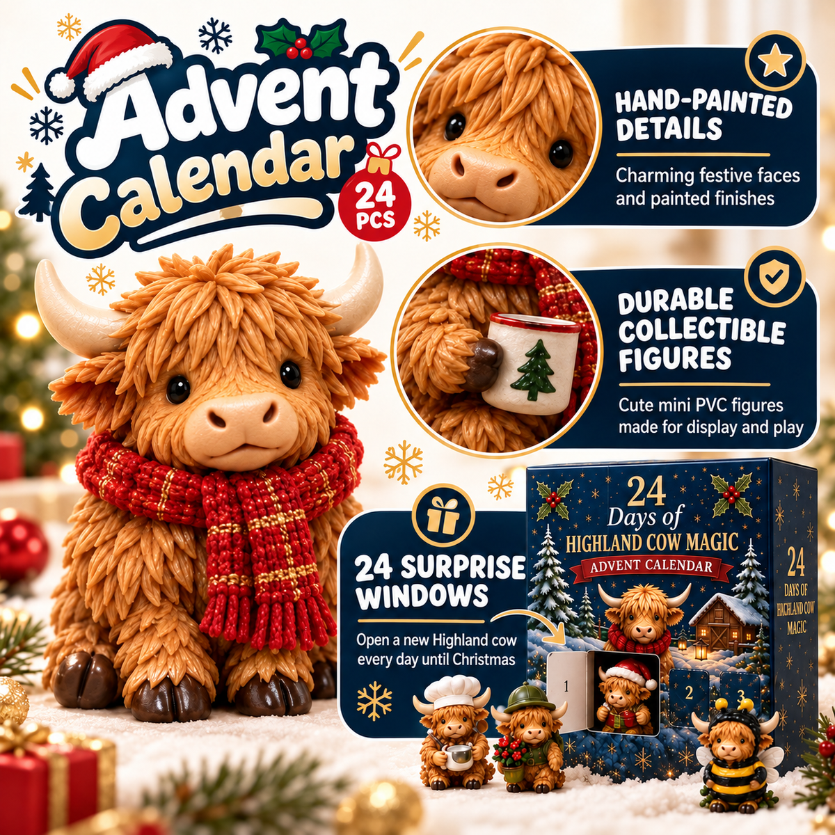 24 Days of Highland Cow Magic Advent Calendar
