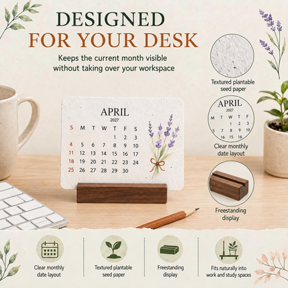 🌱Eco-Friendly Plantable 'Timeless' Seed Calendar 2027 ✨ Plan•Plant•Grow•Enjoy - 8