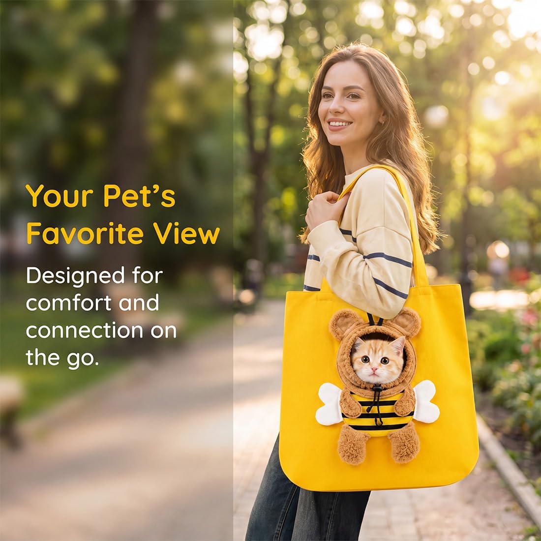 Cute cat carrier pet tote – Extra Large – image 2
