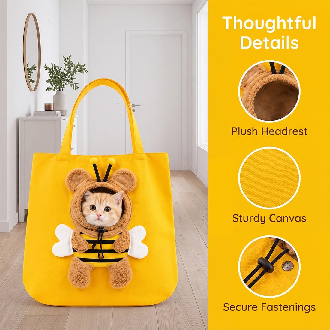 Cute cat carrier pet tote – Extra Large – image 3