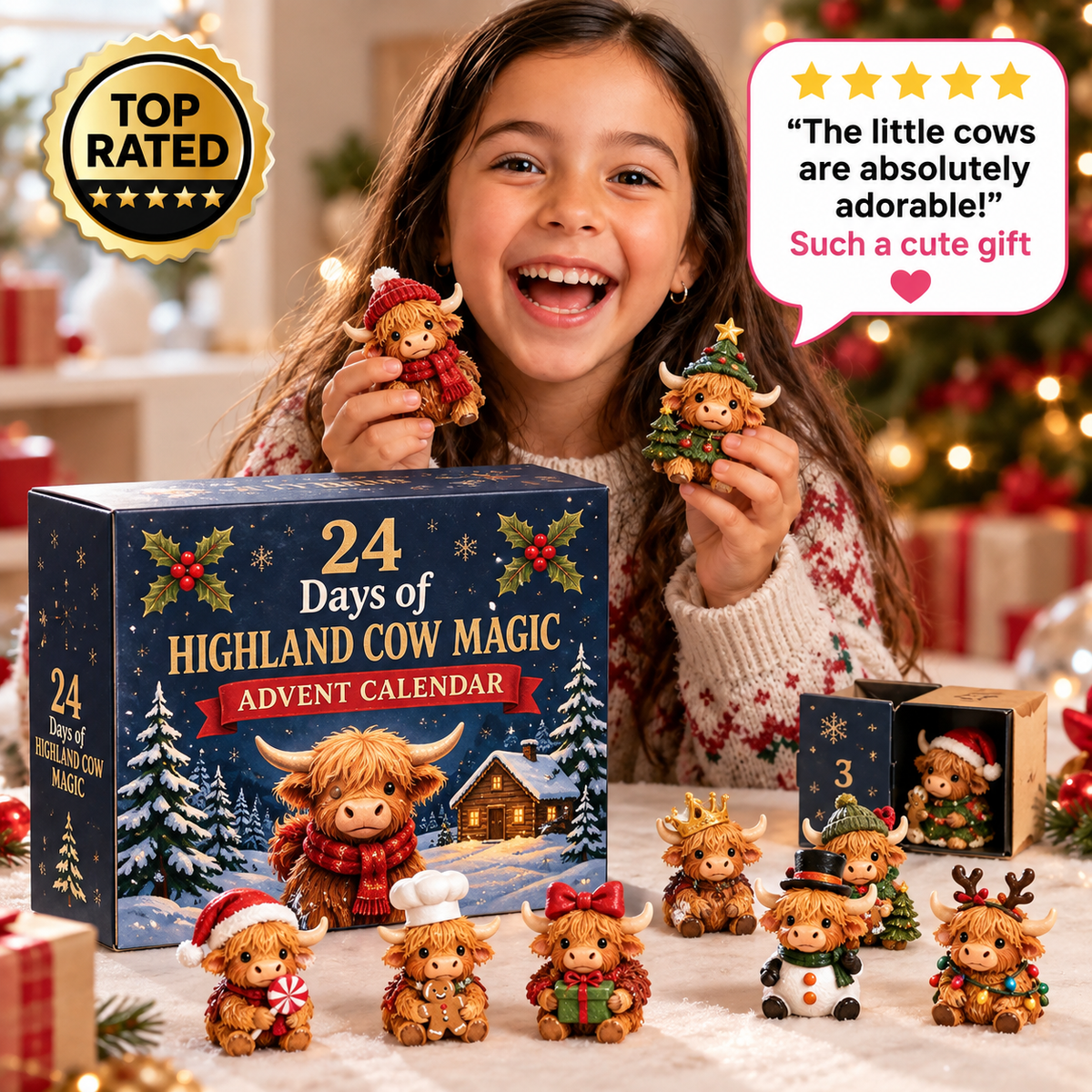 24 Days of Highland Cow Magic Advent Calendar