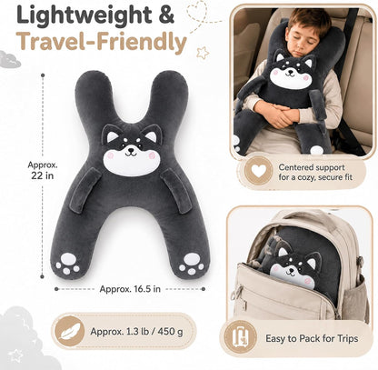 Kids car travel pillow, H-shaped support cushion, White - image 5
