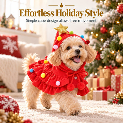 🐶🎄Christmas Tree Pet Cloak Costume for Dogs and Cats