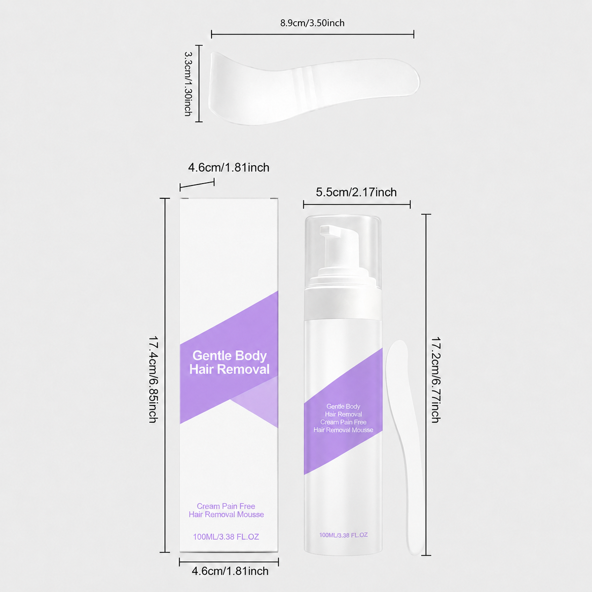 Bikini Pain-Free Hair Removal Cream for Sensitive Skin,Gentle Citrus Sensitive Skin Hair Removal Cream&Spray