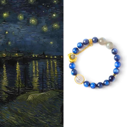 Van Gogh Starry Night on the Rhone Crystal Bracelet