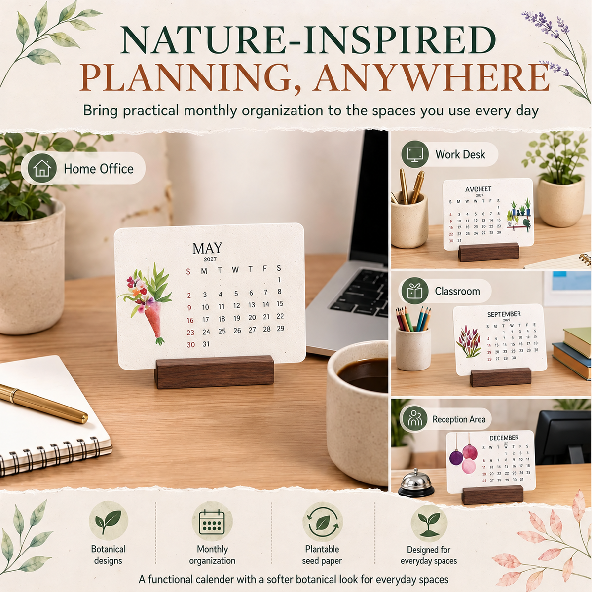 🌱Eco-Friendly Plantable 'Timeless' Seed Calendar 2027 ✨ Plan•Plant•Grow•Enjoy - 6