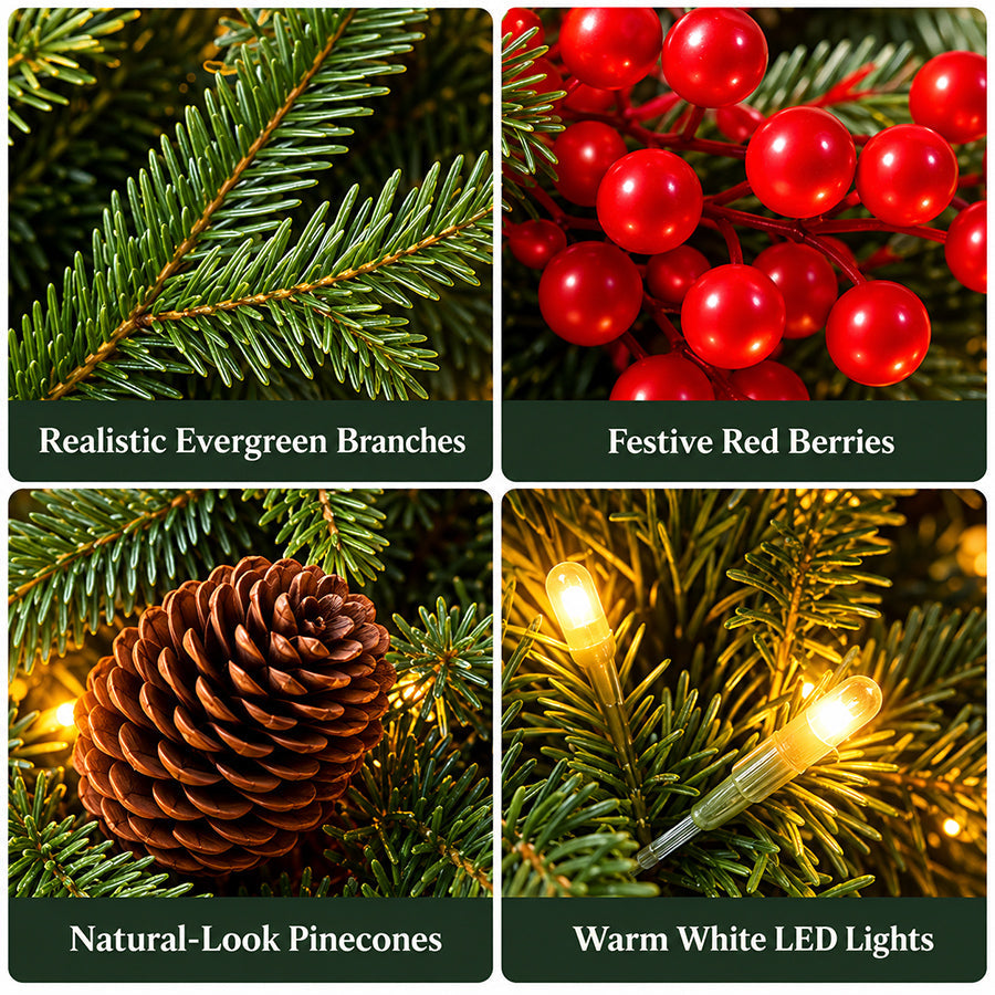 🔥2026 Christmas Sale 50% OFF | Pre-Lit Christmas Evergreen Arrangement