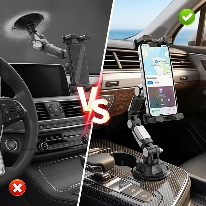 Adjustable cup holder phone and tablet mount