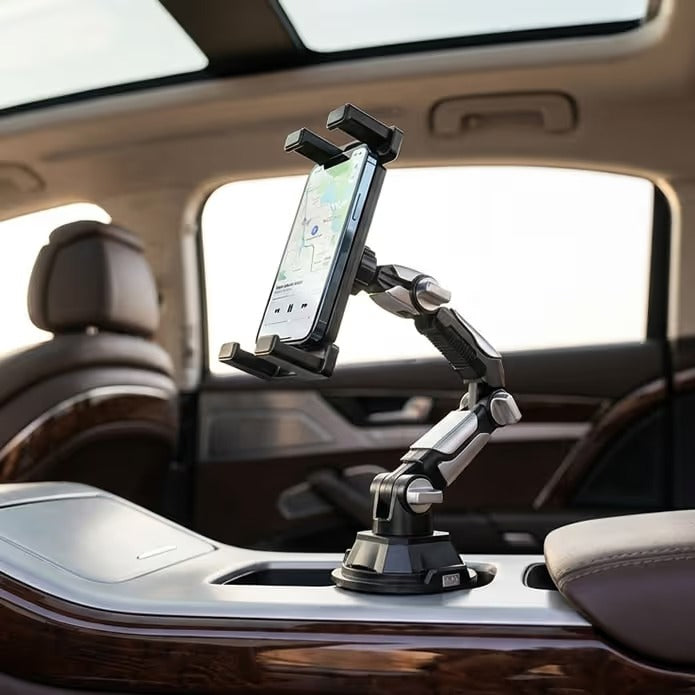 Adjustable cup holder phone and tablet mount