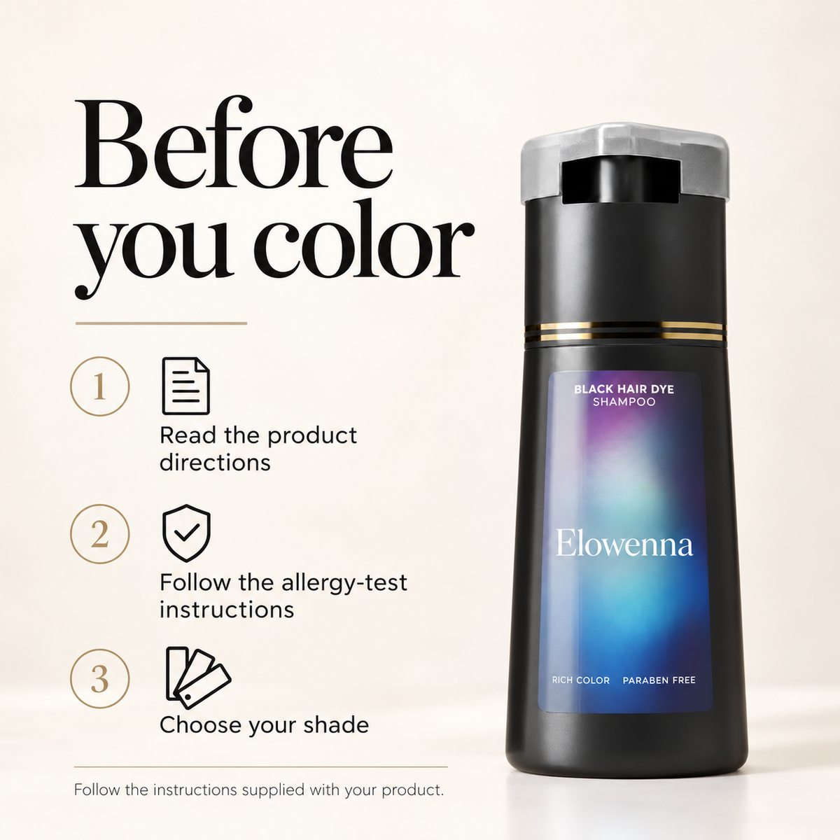 Elowenna Hair Dye Shampoo — product information