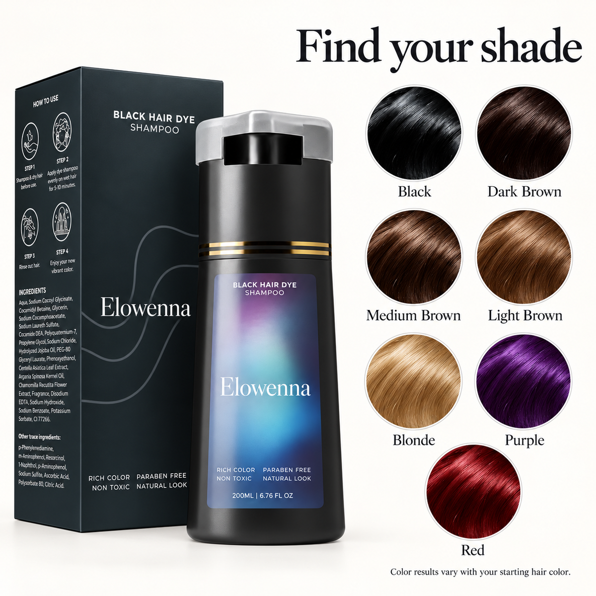 Elowenna Hair Dye Shampoo — product information