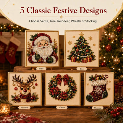 🧘Relaxing & Beginner-Friendly-💎DIY Christmas 3D Pearl Diamond Painting Art Kit With Frame