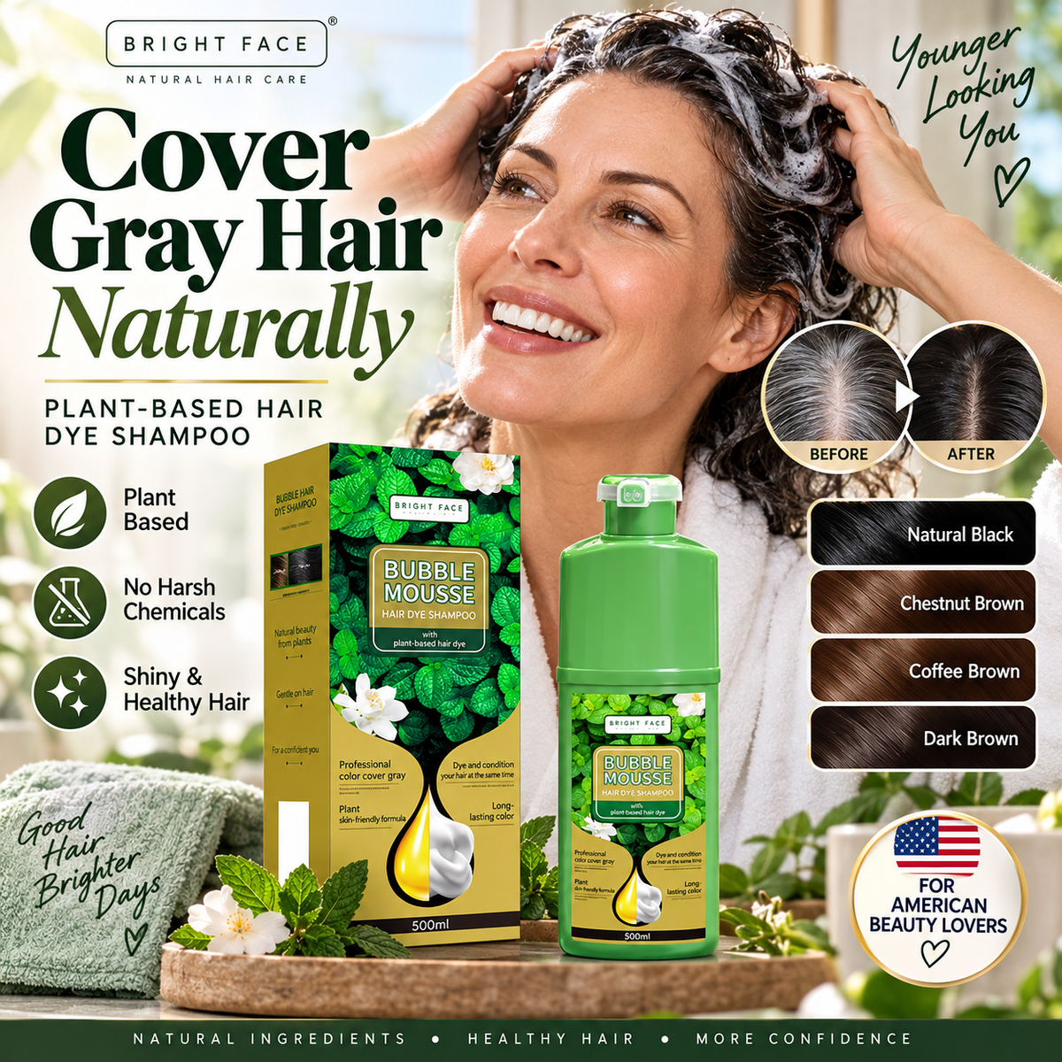 🔥Limited Time Promotion 50% OFF💇‍♀️Long‑Lasting Plant‑Based Foam Hair Dye｜Ammonia‑Free Easy DIY At‑Home Foam Hair Color