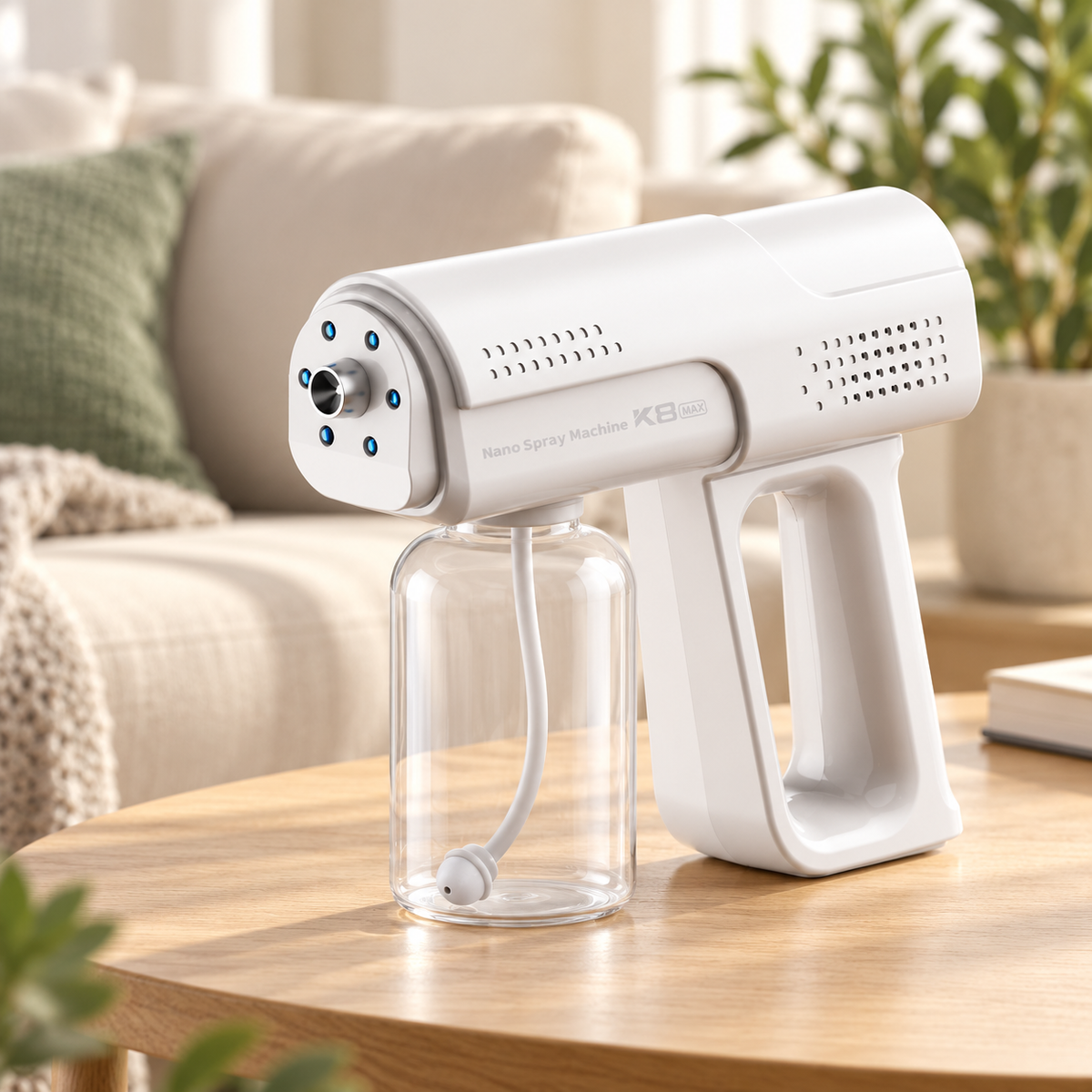 K8 Sanitizer Spray Gun — styled product illustration