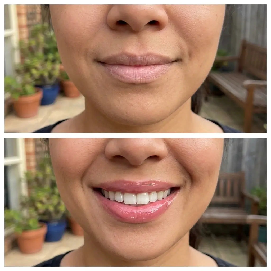 Before and after lipstick results