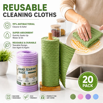 🧻 Reusable Plush Cleaning Cloth Roll – Tear-Off, Washable & Absorbent Kitchen Towels