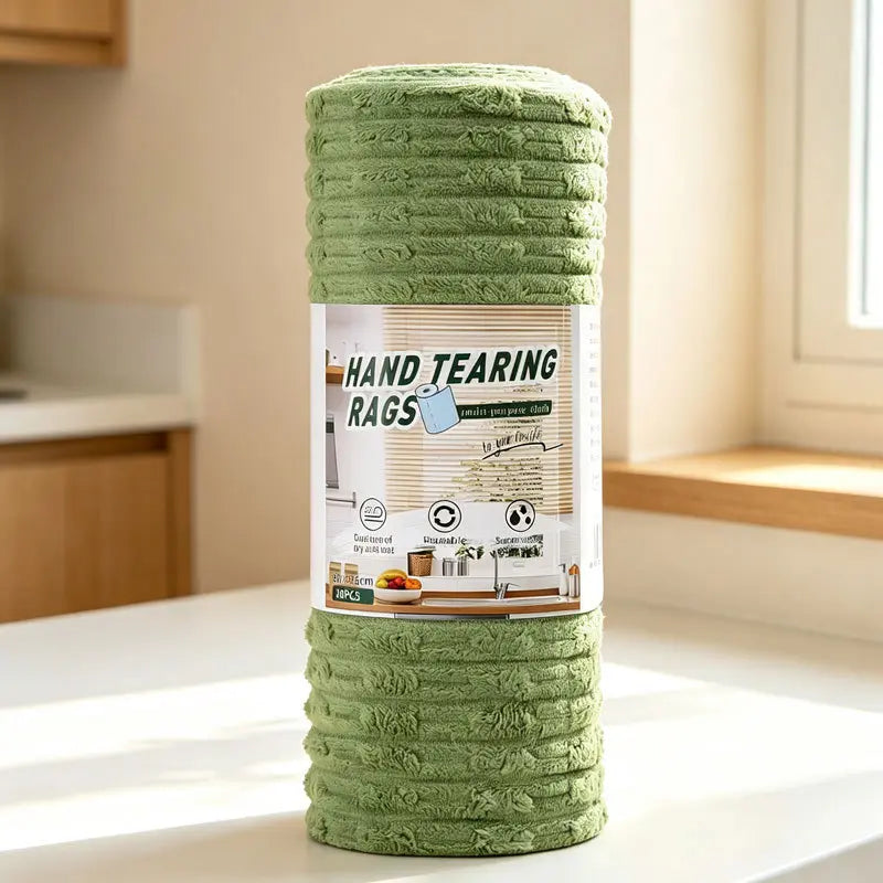 🧻 Reusable Plush Cleaning Cloth Roll – Tear-Off, Washable & Absorbent Kitchen Towels