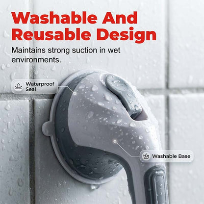 No-Drill Bathroom Suction Grab Handle: Quick-Install, Strong Suction, for Shower & Tub