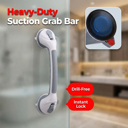 No-Drill Bathroom Suction Grab Handle: Quick-Install, Strong Suction, for Shower & Tub