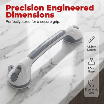 No-Drill Bathroom Suction Grab Handle: Quick-Install, Strong Suction, for Shower & Tub