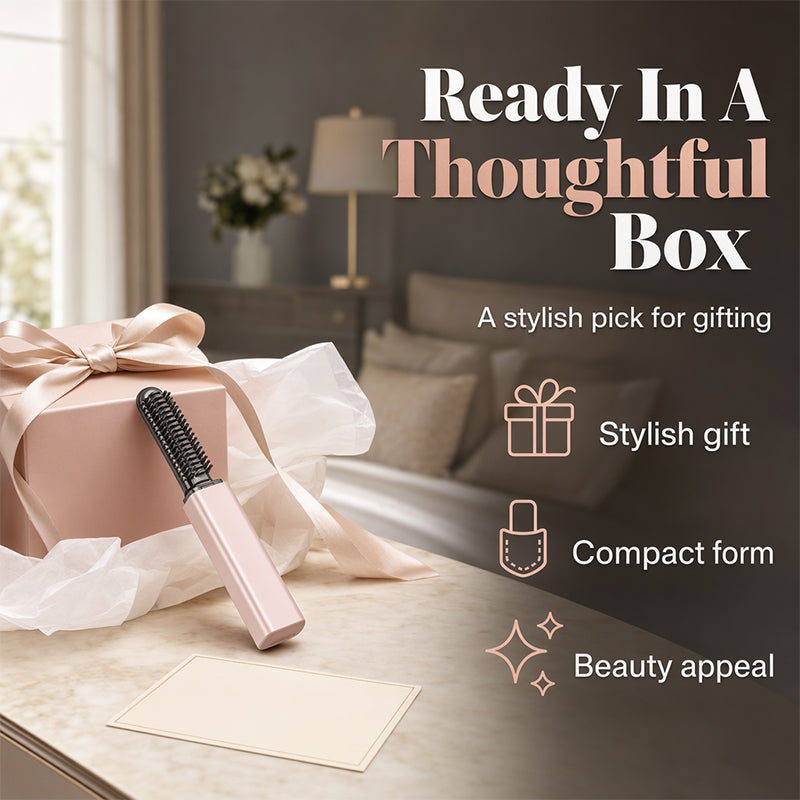 👩Shape hair in 3 seconds! Create gorgeous hairstyles anytime anywhere. 💁Portable Wireless Mini Bang Styling Comb