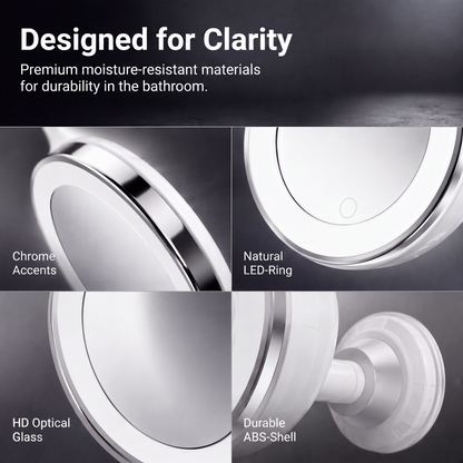 ⏳🔥LIMITED-TIME 50% OFF! ⏰10x Magnifying Makeup Mirror with LED Light and Suction Cup