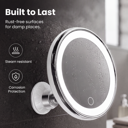 ⏳🔥LIMITED-TIME 50% OFF! ⏰10x Magnifying Makeup Mirror with LED Light and Suction Cup