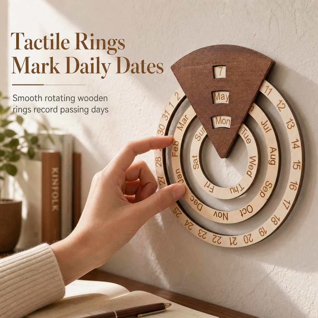 🎁2027 New Arrivals 50% OFF💥Circular Wooden Rotating Perpetual Calendar – Artistic, Interactive, Timeless ✨