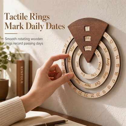 🎁2027 New Arrivals 50% OFF💥Circular Wooden Rotating Perpetual Calendar – Artistic, Interactive, Timeless ✨