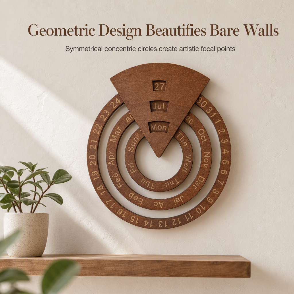 🎁2027 New Arrivals 50% OFF💥Circular Wooden Rotating Perpetual Calendar – Artistic, Interactive, Timeless ✨