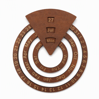 🎁2027 New Arrivals 50% OFF💥Circular Wooden Rotating Perpetual Calendar – Artistic, Interactive, Timeless ✨