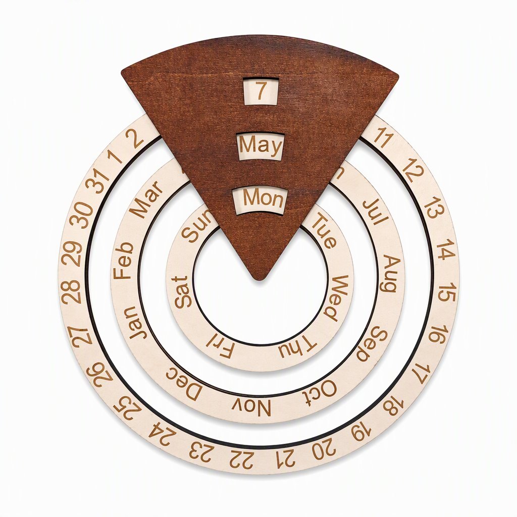 🎁2027 New Arrivals 50% OFF💥Circular Wooden Rotating Perpetual Calendar – Artistic, Interactive, Timeless ✨