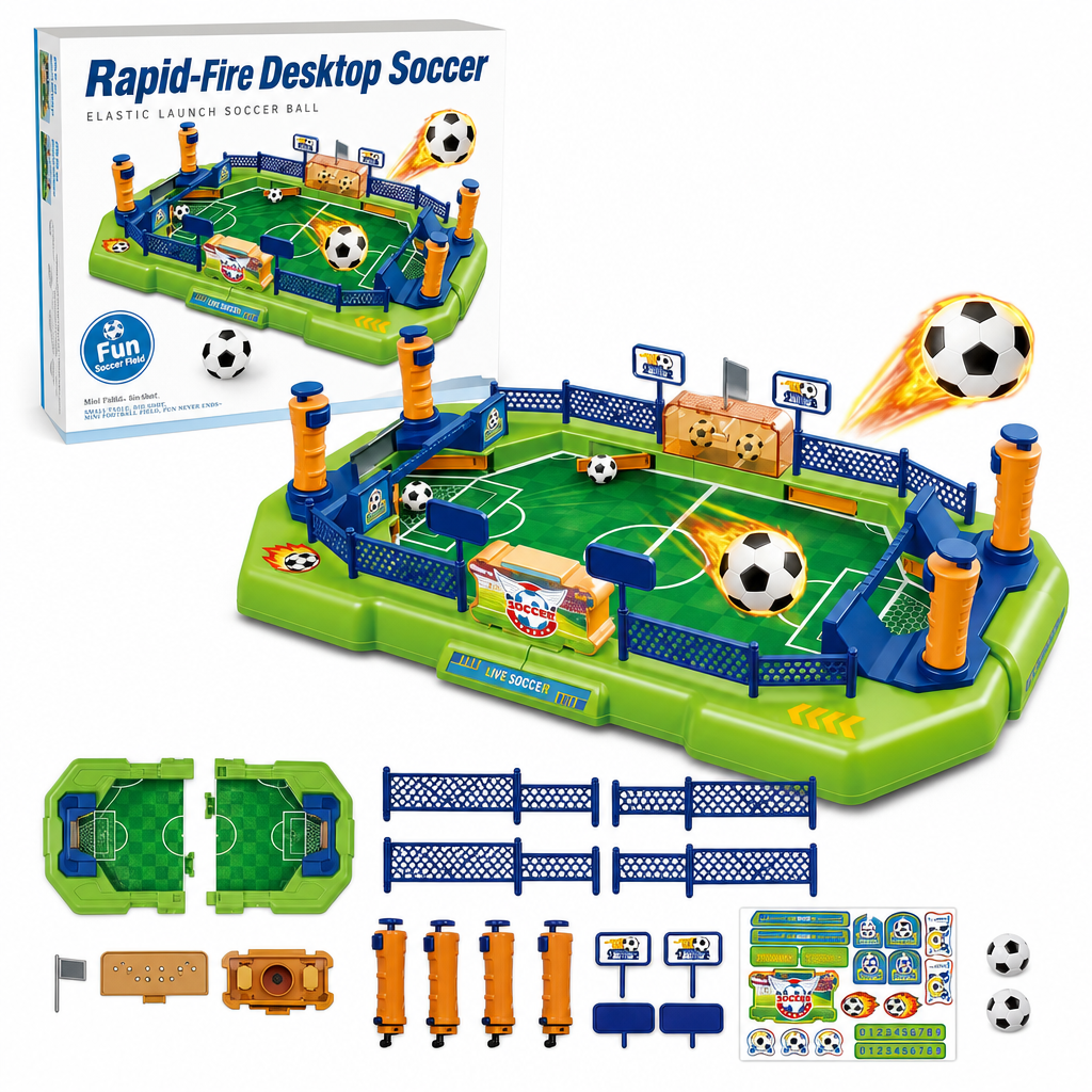 2 Player Battle Tabletop Soccer Game Interactive Table Football Board Toy for Kids