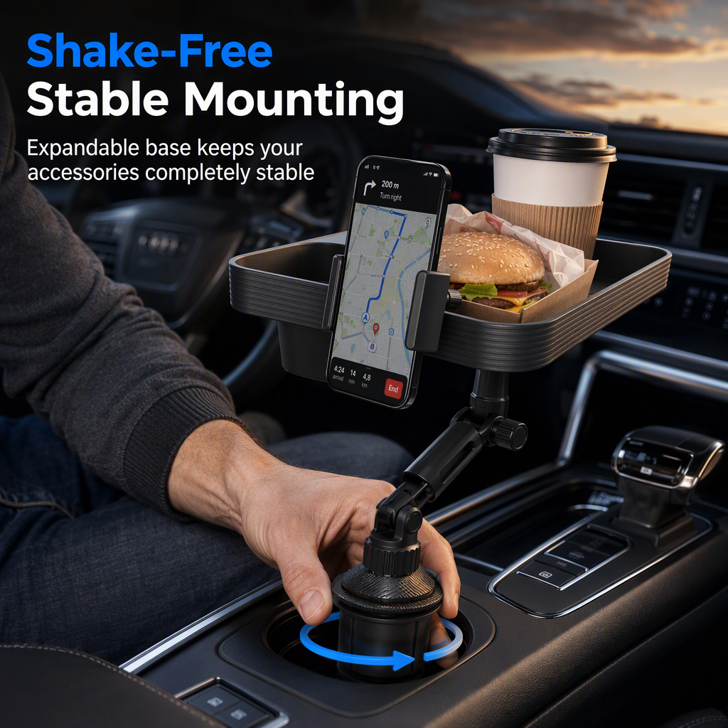 ⏳🔥 LIMITED-TIME 50% OFF! Upgrade Your Car with This 3-in-1 Cup Holder, Phone Mount & Snack Tray
