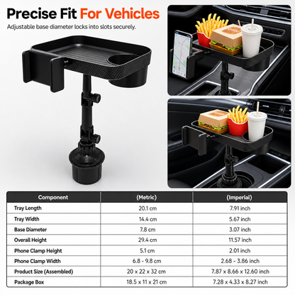 ⏳🔥 LIMITED-TIME 50% OFF! Upgrade Your Car with This 3-in-1 Cup Holder, Phone Mount & Snack Tray