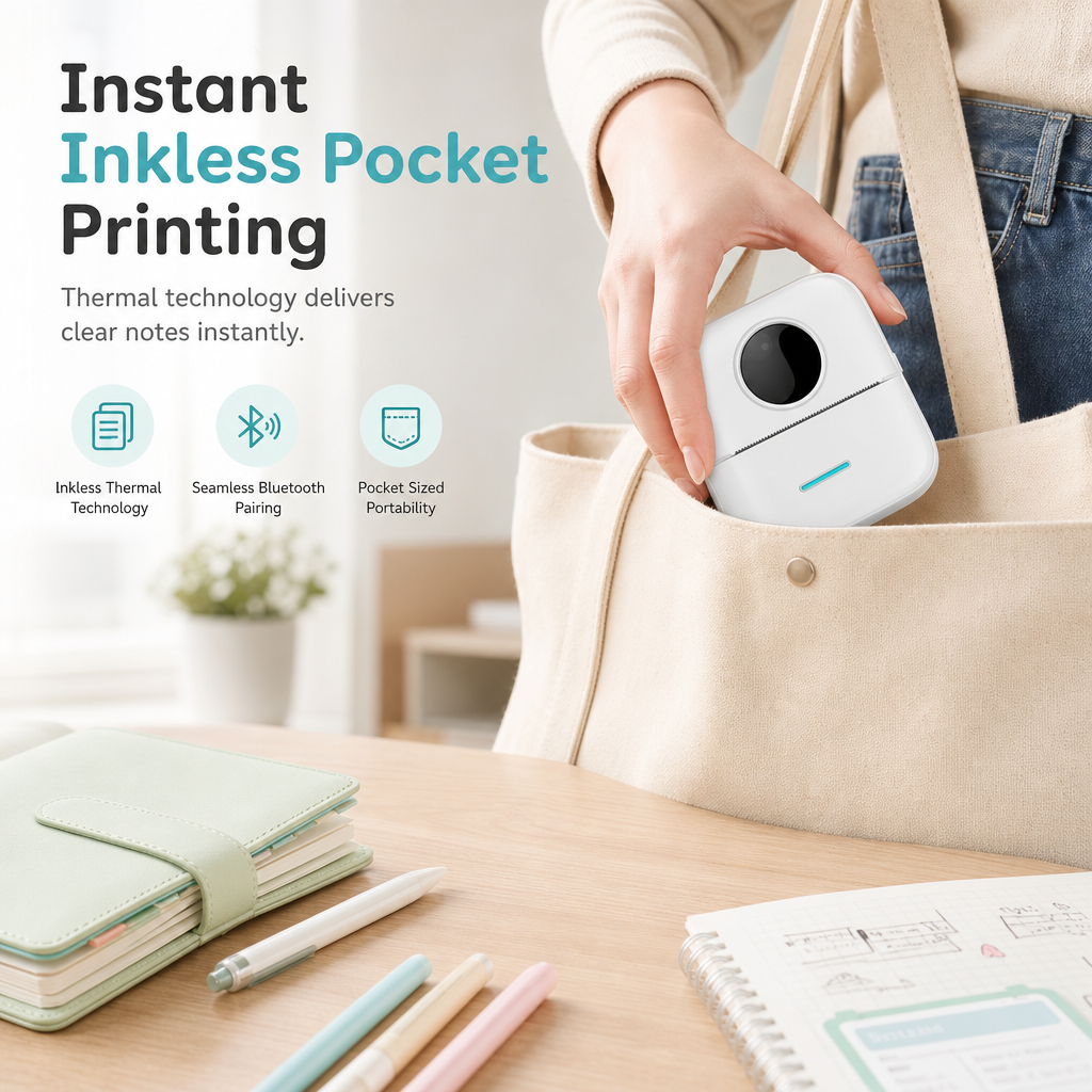 🎁🔥 50% OFF! Pocket-Sized Mini Bluetooth Thermal Printer – Print Anywhere !