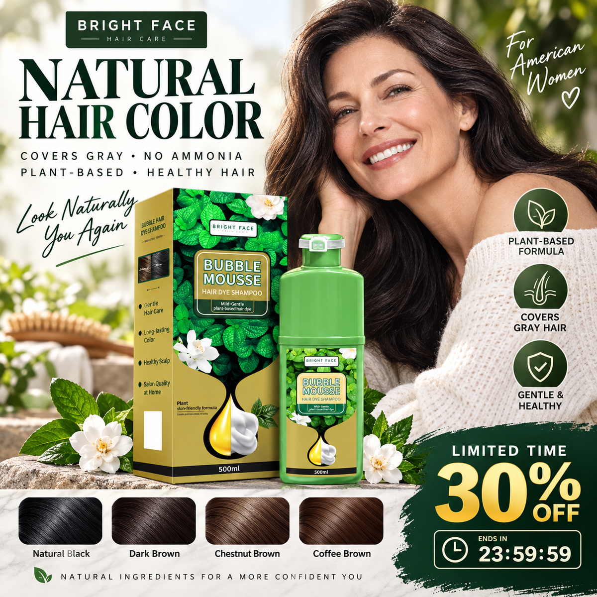 🔥Limited Time Promotion 50% OFF💇‍♀️Long‑Lasting Plant‑Based Foam Hair Dye｜Ammonia‑Free Easy DIY At‑Home Foam Hair Color